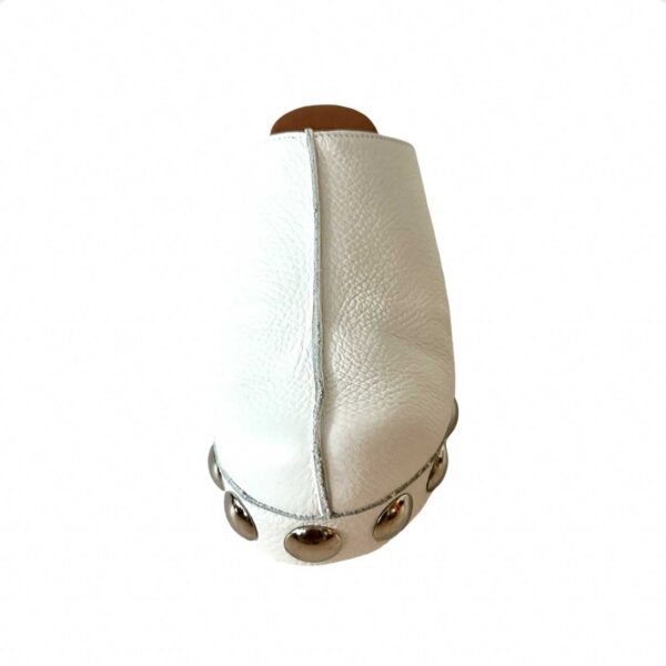 Zueco ligero de piel blanco con plantilla de gel. Zoe LOBE Spain 03