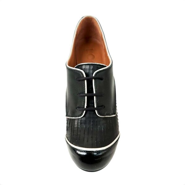 ZAPATO DE PIEL CON CORDÓN DE MUJER DE TACÓN ALTO CON CORDÓN. Modelo ROMINA. Negro. LOBE Spain. 03