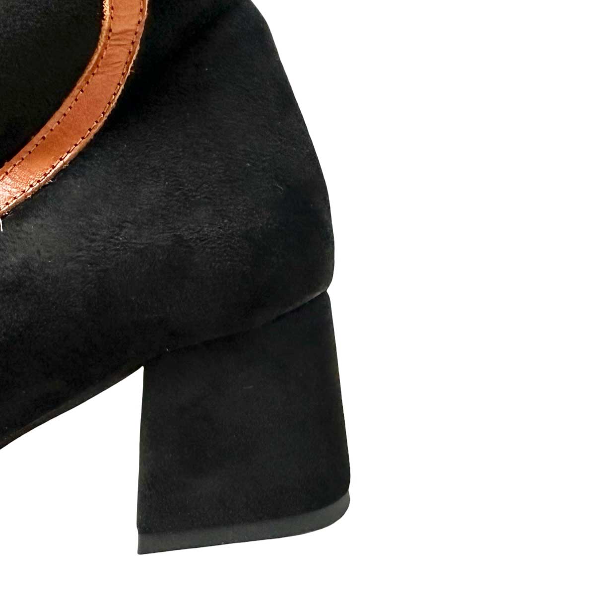 Bota de piel piel de tacón bajo Verde. Greenwich verde con ante elástico. 05